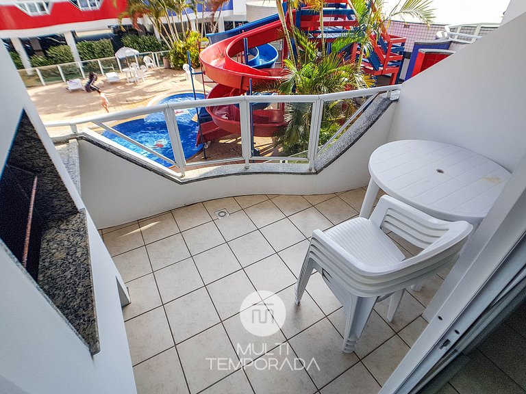 Apartamento para 6 pessoas frente piscina - HB37F