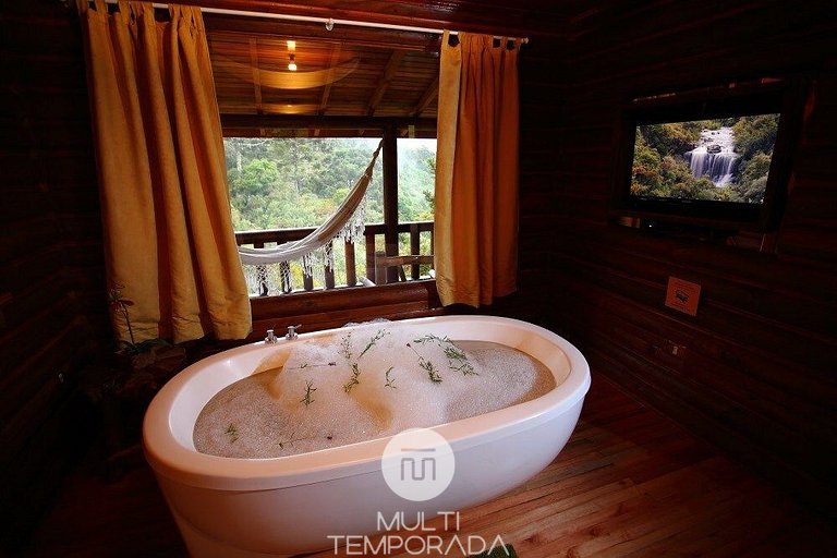Cabana Contar os Golpes: banheira para 2 pessoas