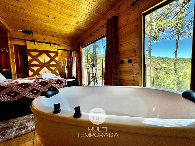 Cabaña Ritos: Bañera para 2 personas y hermosa vista!