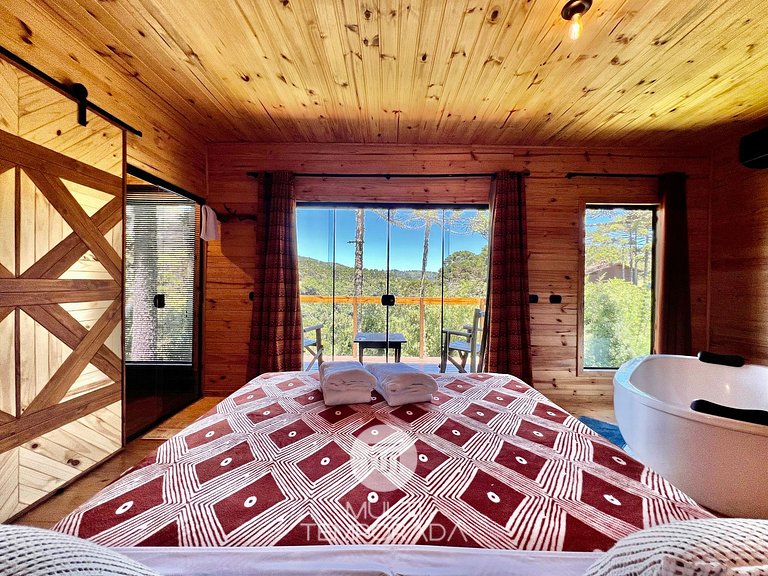 Ritos Cabin: Bathtub for 2 people and beautiful view!