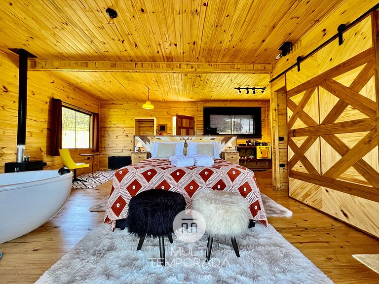 Ritos Cabin: Bathtub for 2 people and beautiful view!
