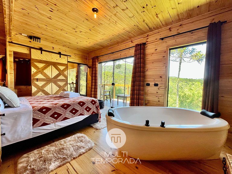 Ritos Cabin: Bathtub for 2 people and beautiful view!