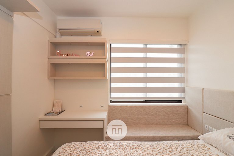 Excelente apartamento en condominio frente al mar