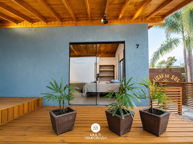 Chalé 7 - Lugar ao Sol - Flats c/ Cozinha no Rosa