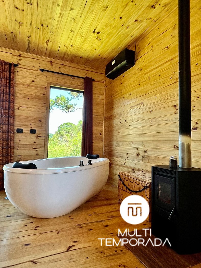 Cabaña Ritos: Bañera para 2 personas y hermosa vista!